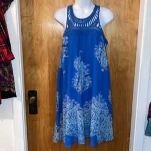 Xhilaration Blue Boho Paisley Dress - Junior Size Large/ Women’s Medium